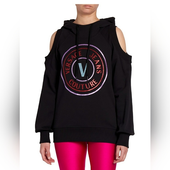 Versace Jeans Couture Cold-Shoulder Logo Hoodie - Picture 5 of 6
